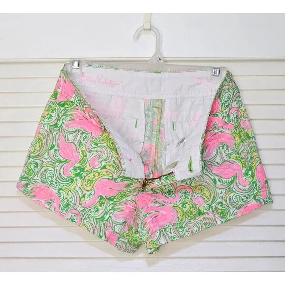 Lilly Pulitzer Women's Pink Flamingo Hot Wings The Walsh Short Size 0 2624 - Picture 10 of 12